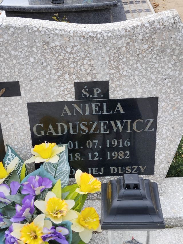 Aniela GADUSZEWICZ 1916 Dolice - Grobonet - Wyszukiwarka osób pochowanych