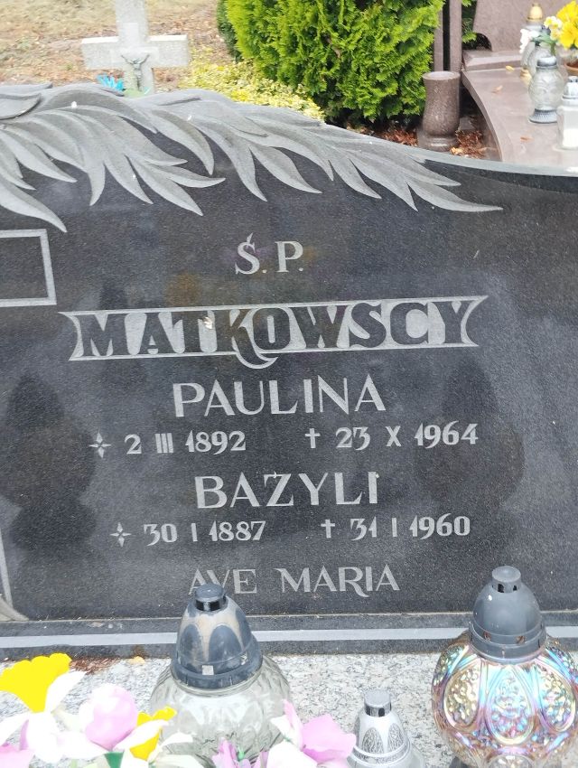 Grób BAZYLI MATKOWSKI